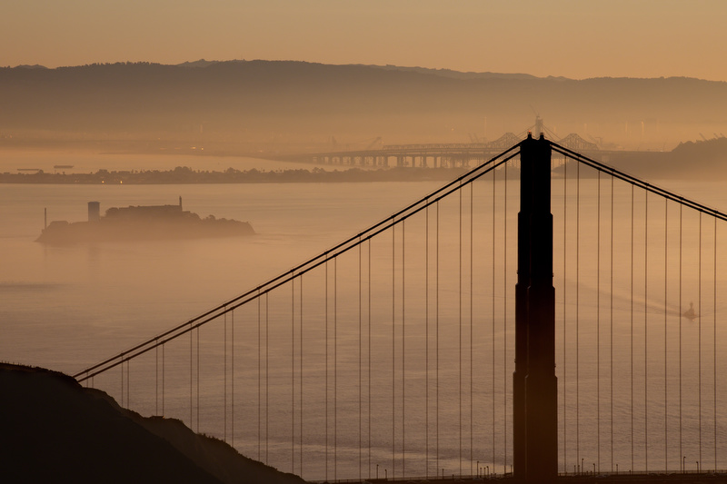Three San Francisco Icons at Dawn