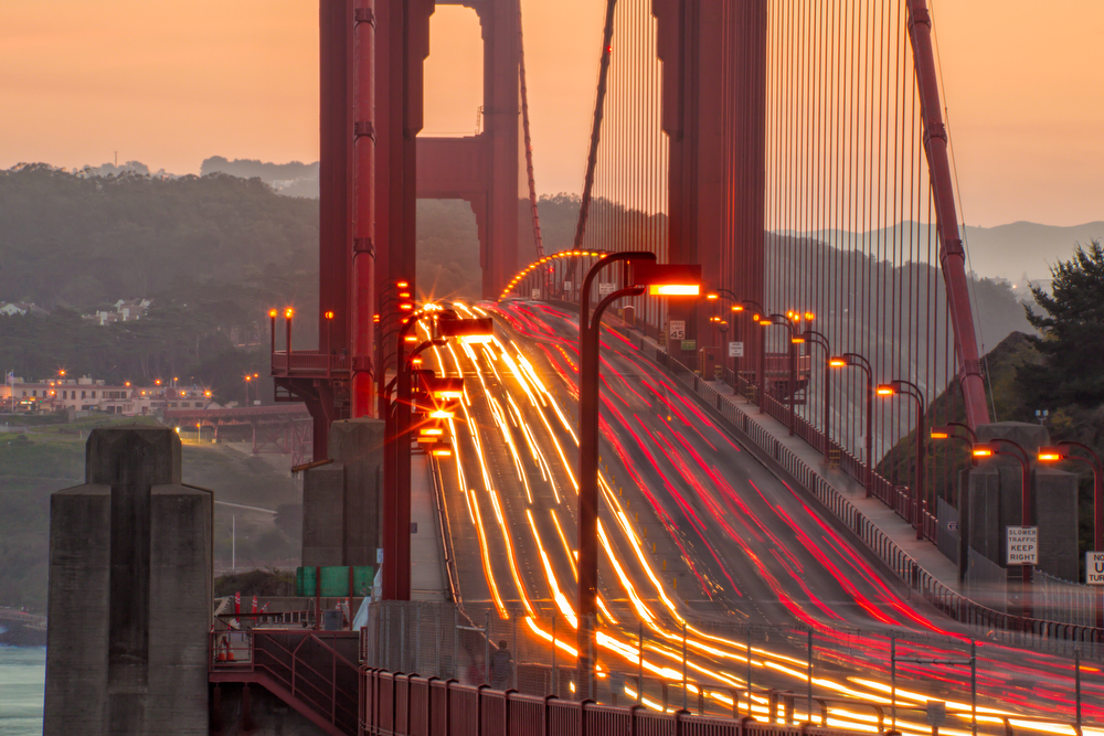 Sunset Commuter Traffic on the Golden Gate Bridge: Image #20110124_096