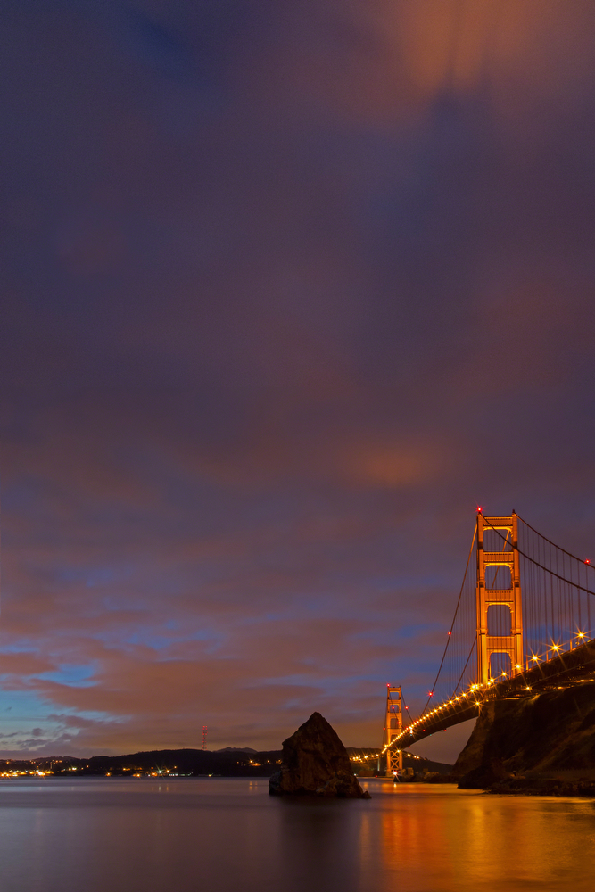 Golden Gate Bridge at Dawn, Shadow in the Clouds