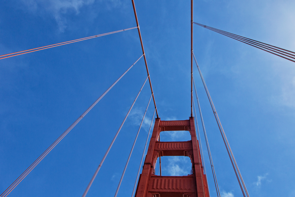 Golden Gate Bridge Tower and Cables - Upward View: image #2013526_003